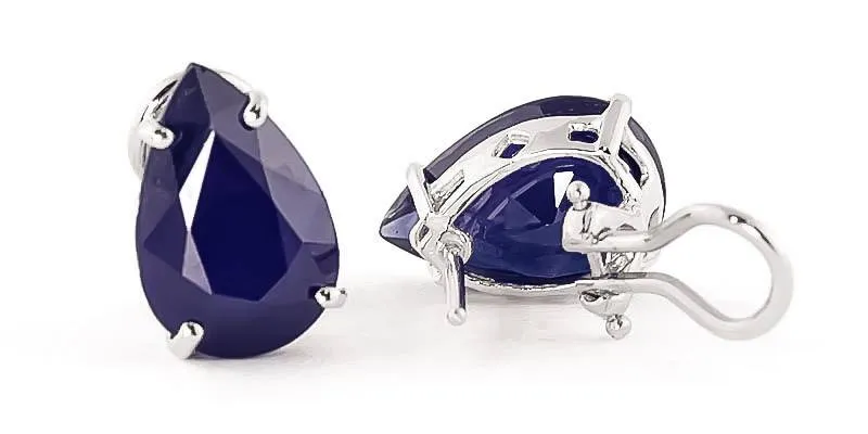 9.3 Carat 14K Solid White Gold Gem Of A Moment Sapphire Earrings