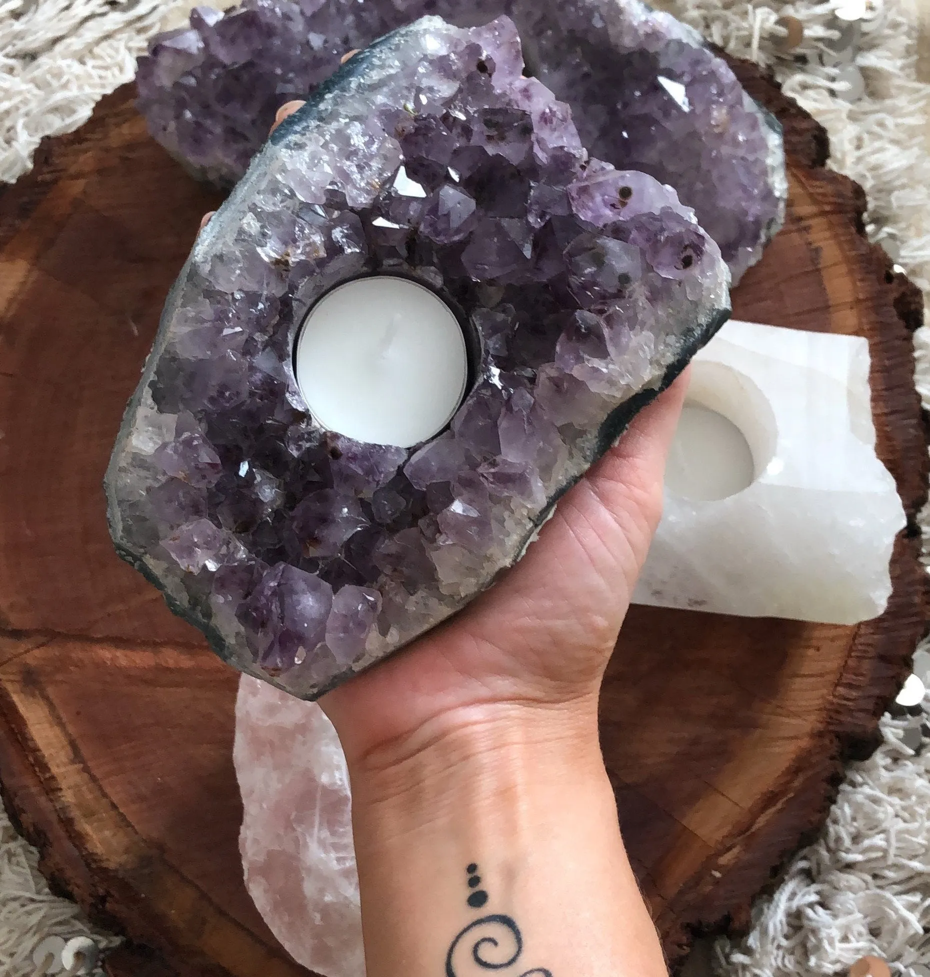 Amethyst Candle Holder ~ Medium