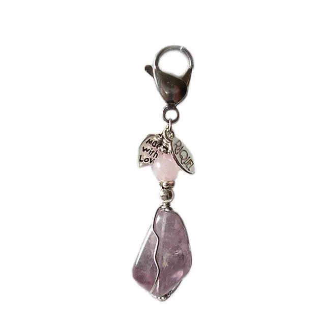 Amethyst Healing Dog Collar Charm Pawmulet