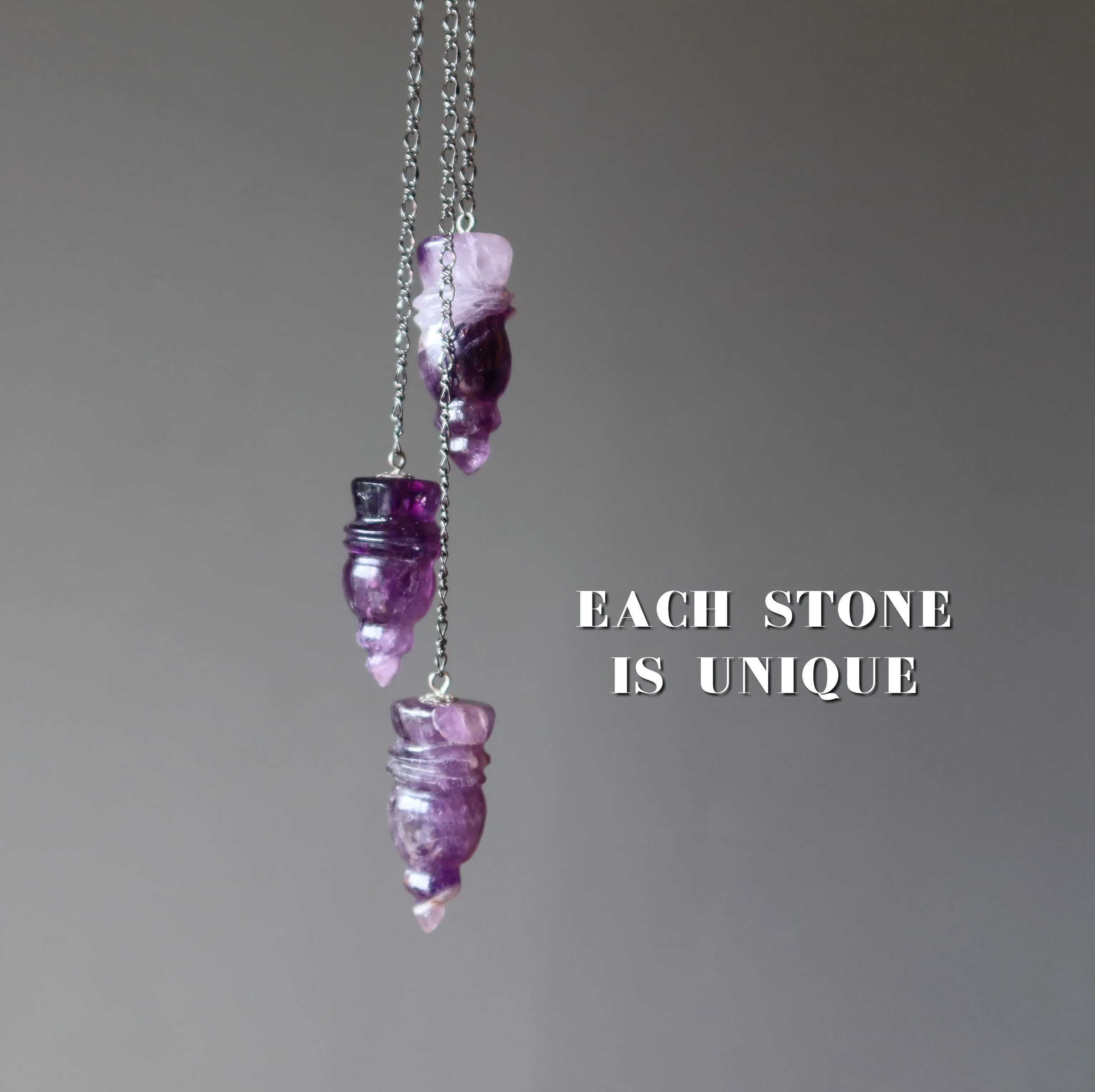 Amethyst Pendulum Ancient Relics Carved Crystal