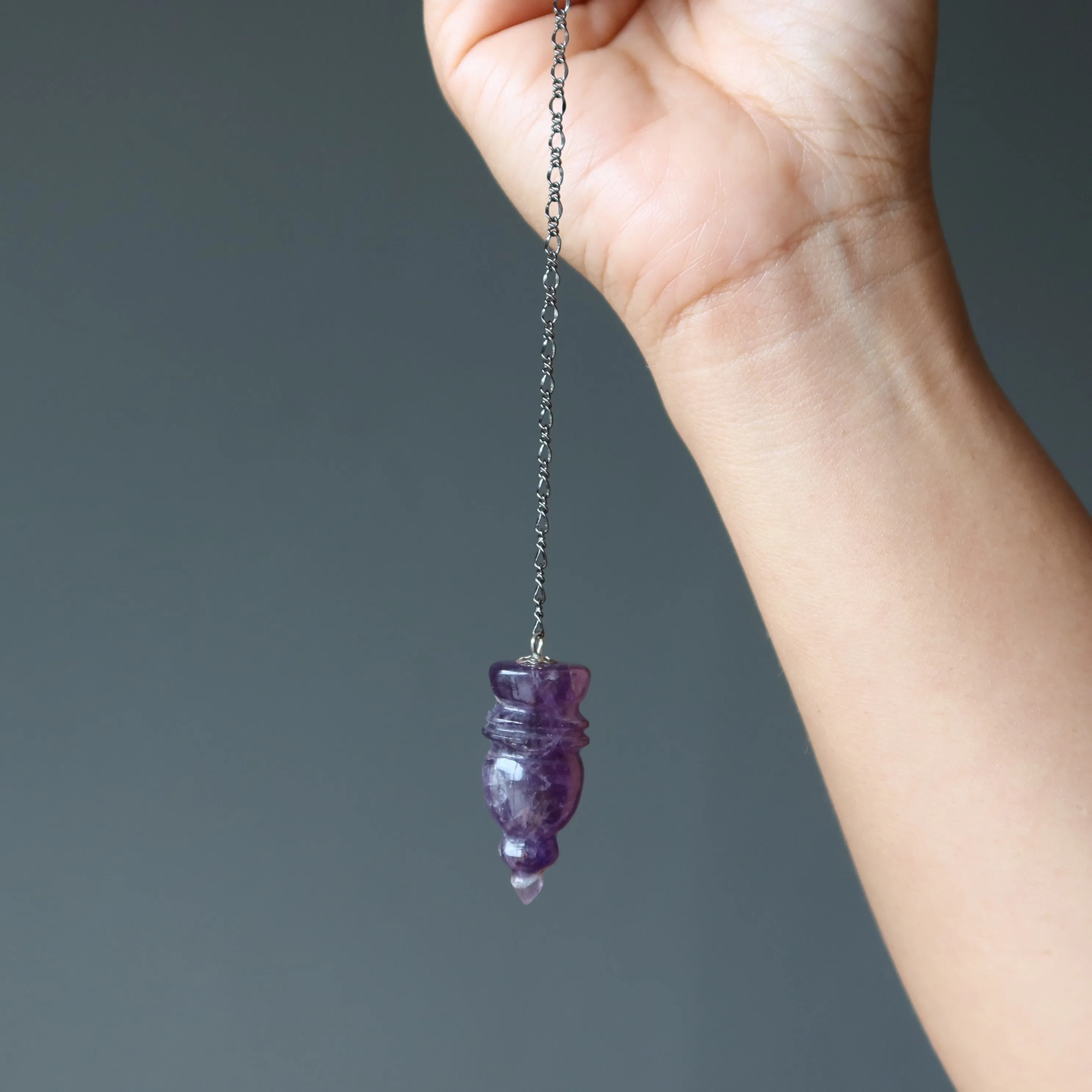 Amethyst Pendulum Ancient Relics Carved Crystal