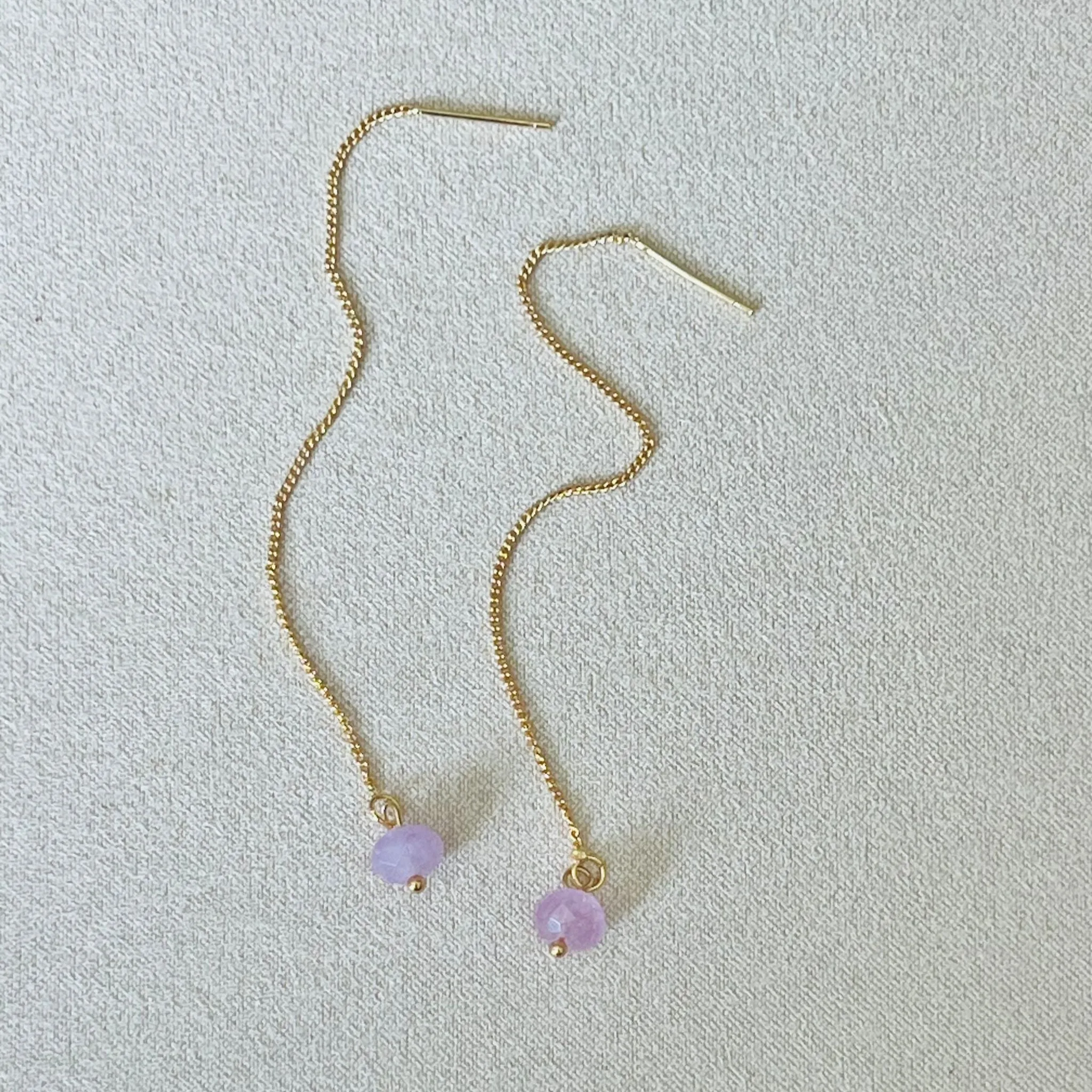 Amethyst Thread Earrings GHW