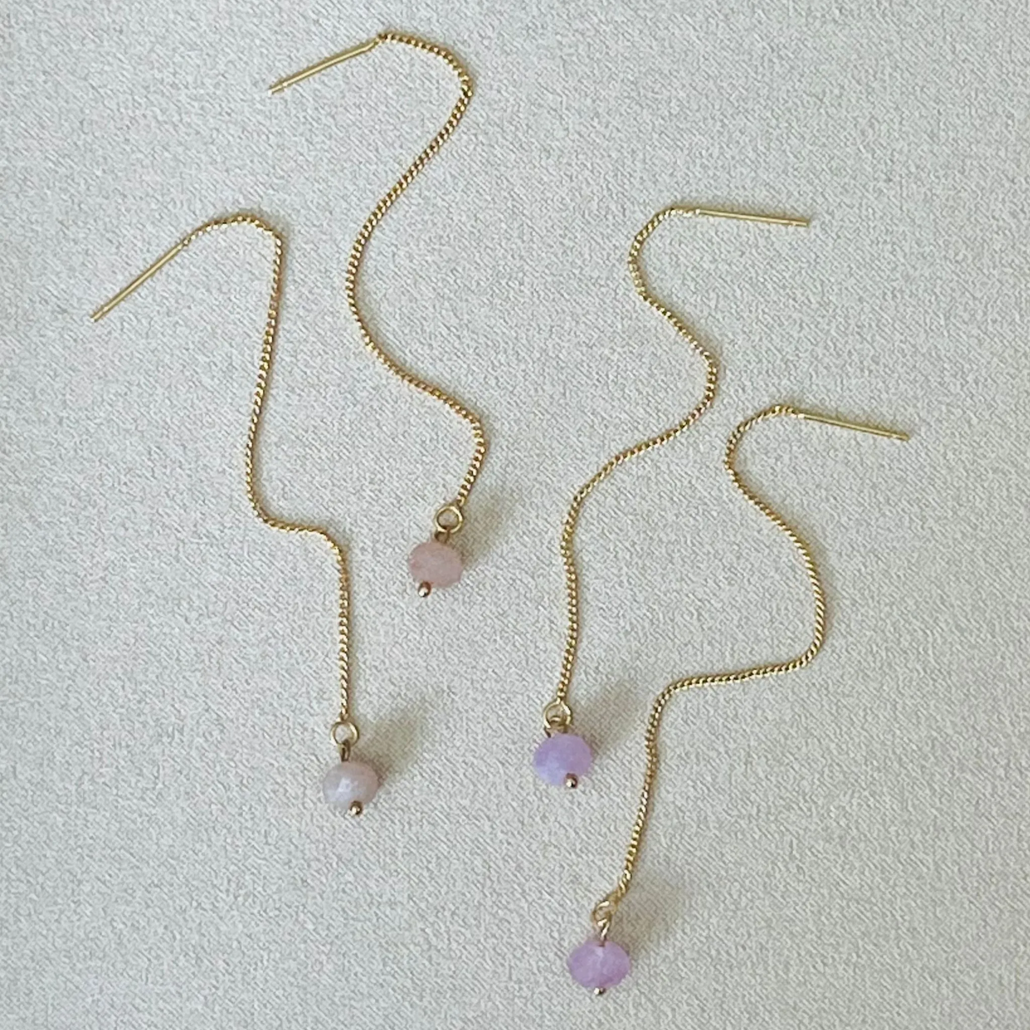 Amethyst Thread Earrings GHW