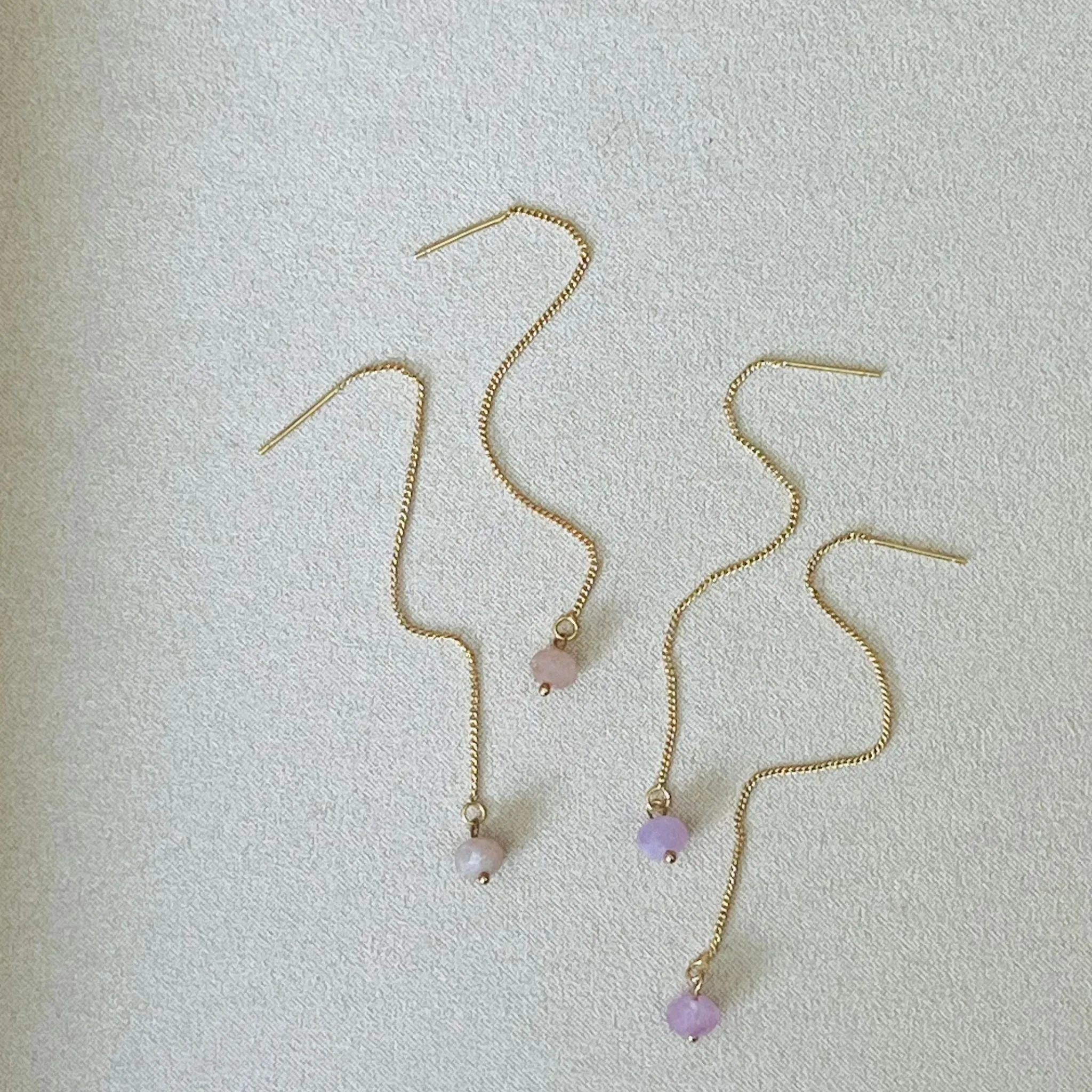 Amethyst Thread Earrings GHW