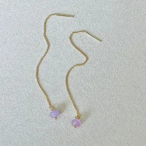 Amethyst Thread Earrings GHW