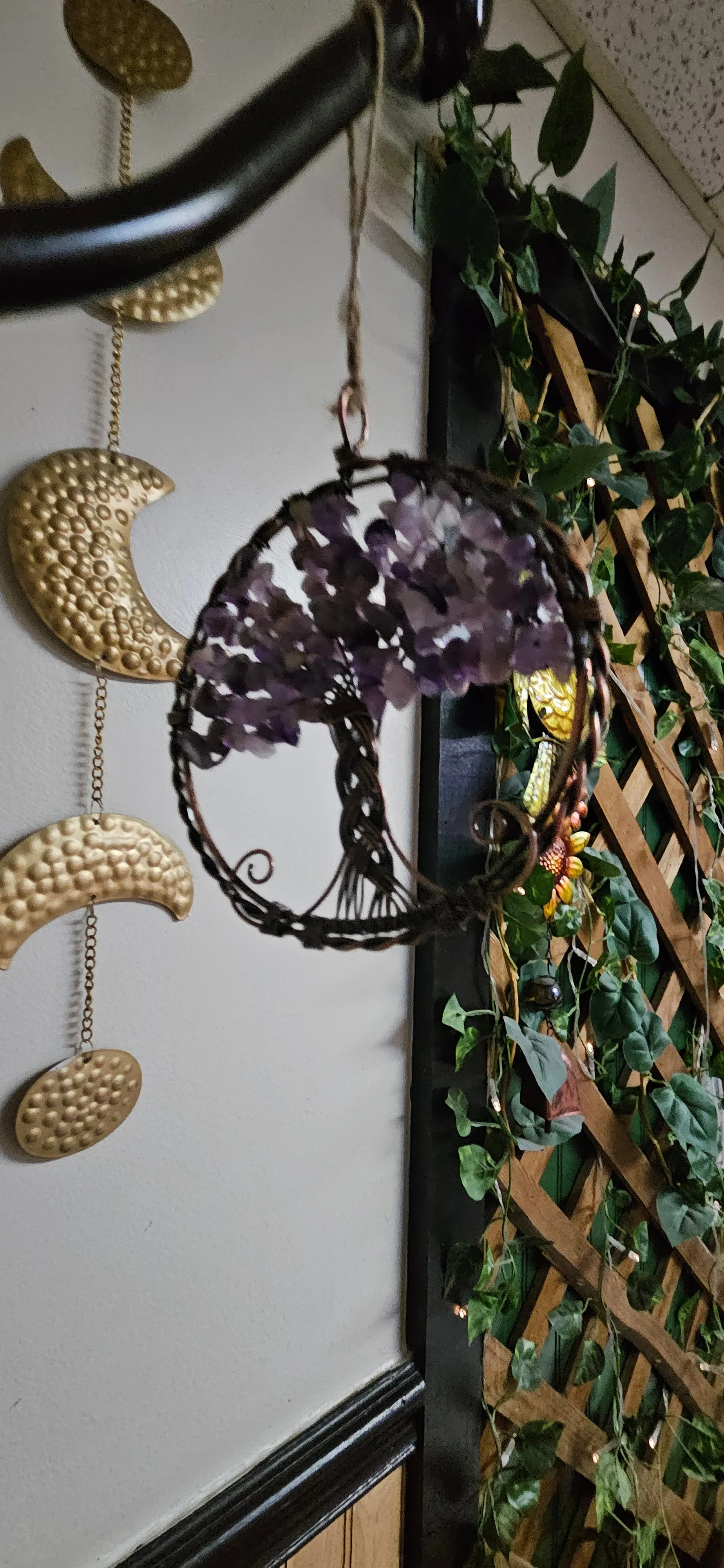 Amethyst Tree of Life Crystal & Wire Suncatcher 4"