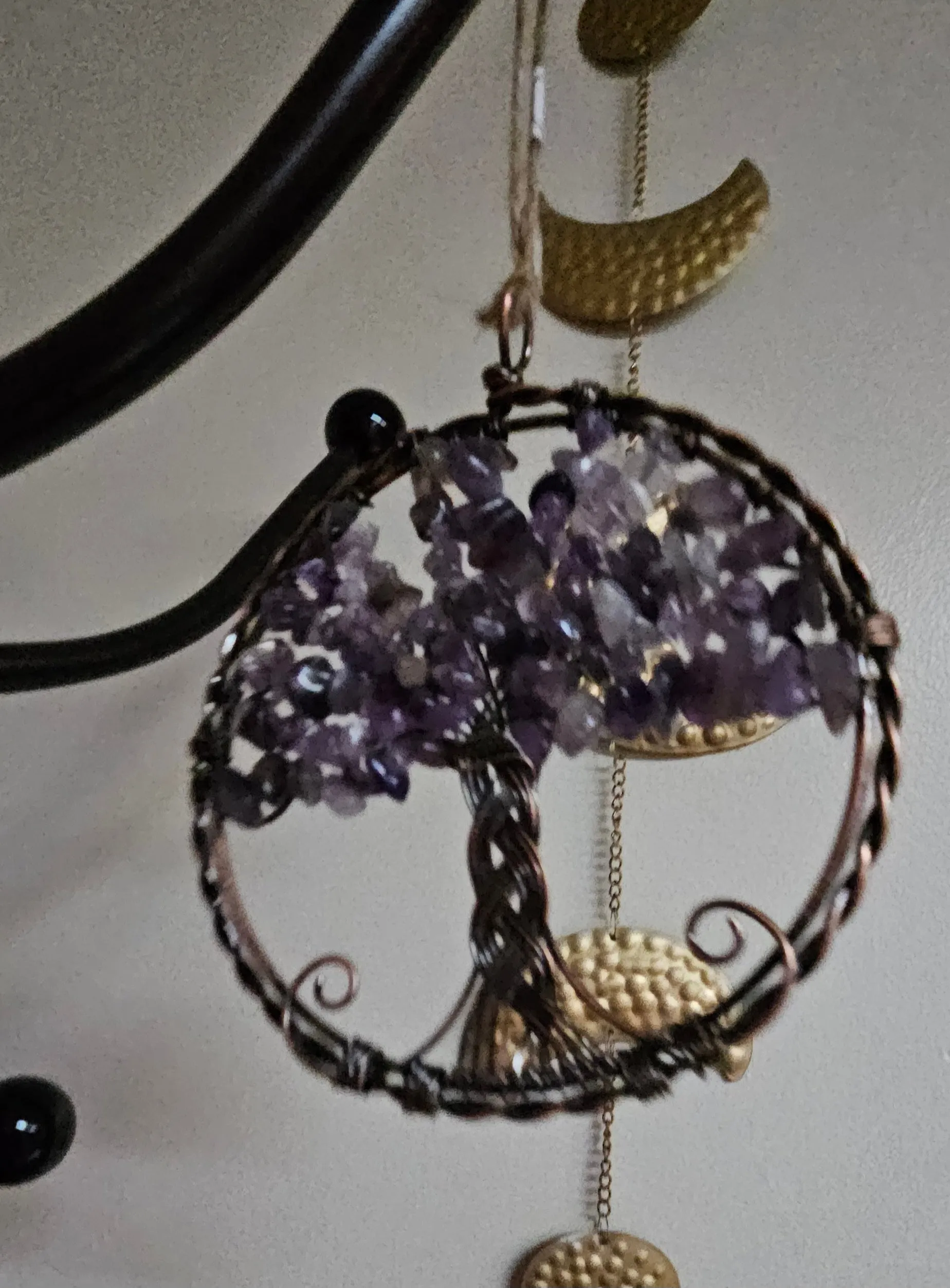 Amethyst Tree of Life Crystal & Wire Suncatcher 4"