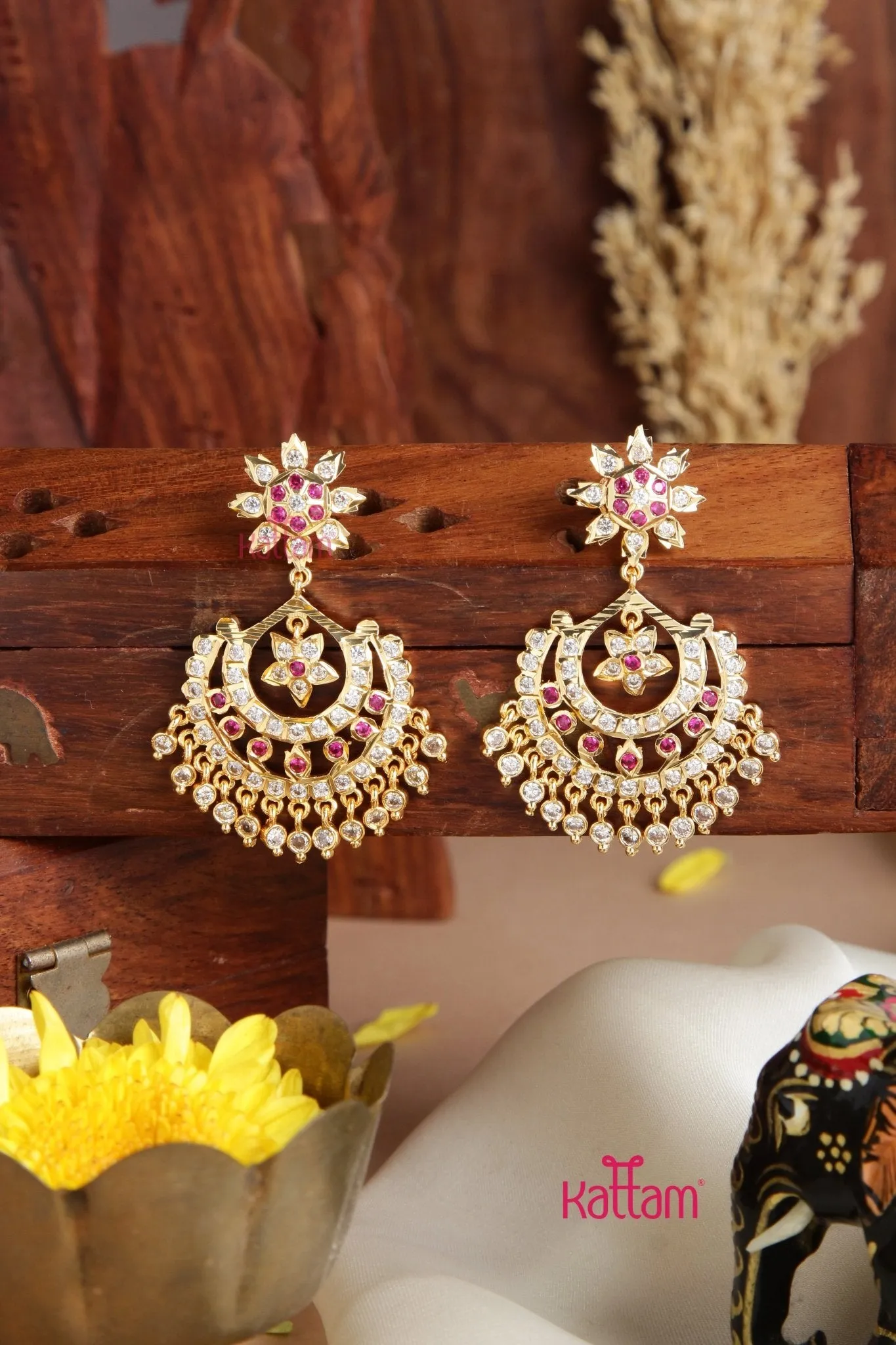 Ananya - Gati Ruby Chandbali Earring