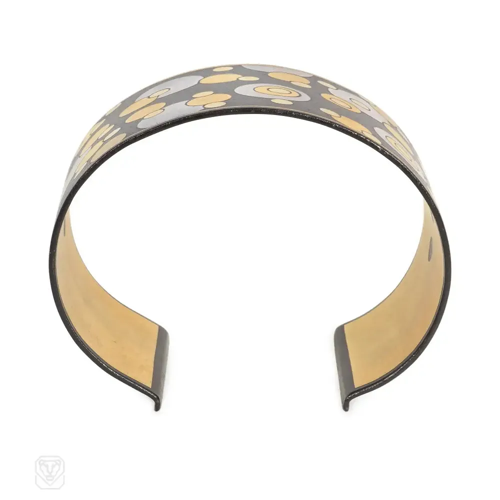 Angela Cummings for Tiffany gold damascene bubble cuff