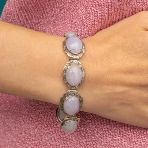 Antique Silver Scottish Agate Cabochon Bracelet, c.1880