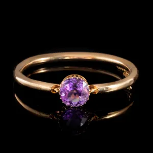 Antique Victorian Amethyst Bangle 8Ct Amethyst 18Ct Rose Gold Circa 1880