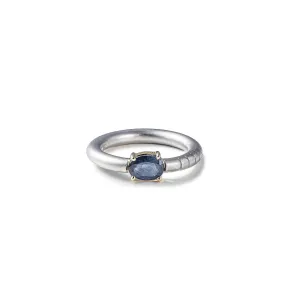 Ariadne Blue Sapphire Ring (White Rhodium)