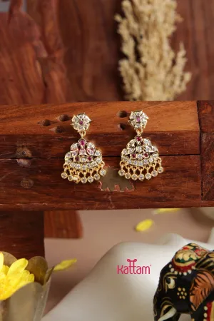 Avanthika - Goldtone Gati Ruby Earring