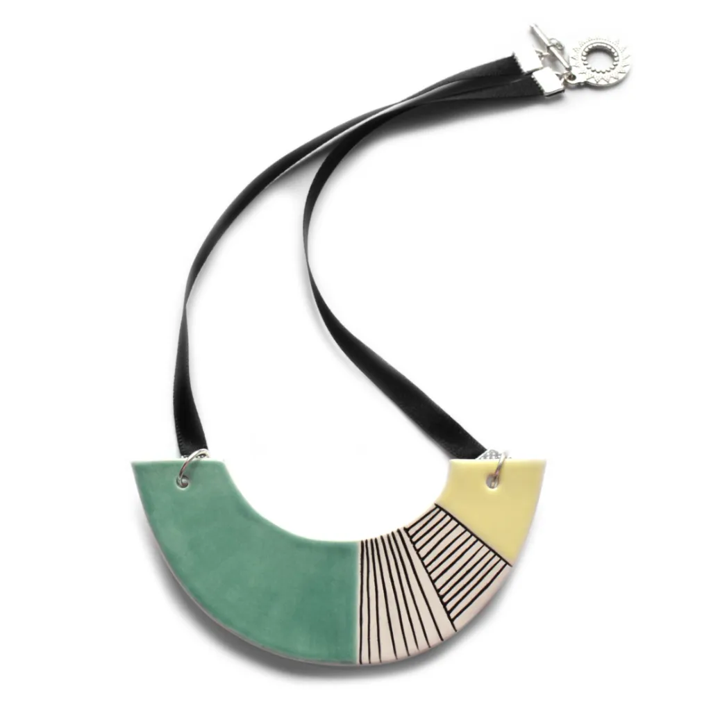 Azure - geometric ceramic statement necklace