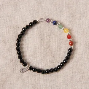 Black Onyx Seven Chakra Energy Bracelet