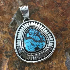 Blue Moon Turquoise Sterling Silver Pendant by L Juan