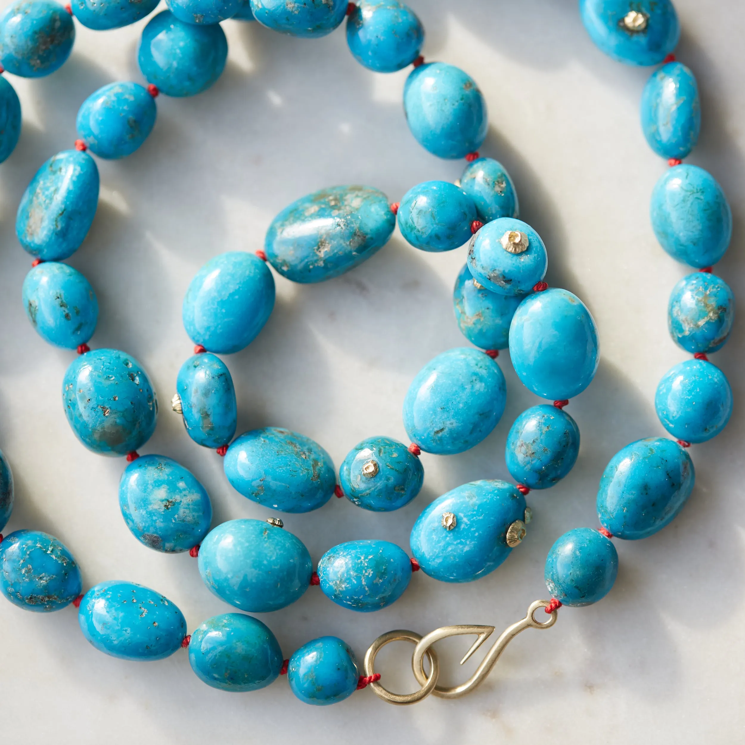 Blue Nile River Turquoise Ruthie B. Necklace with Barnacles