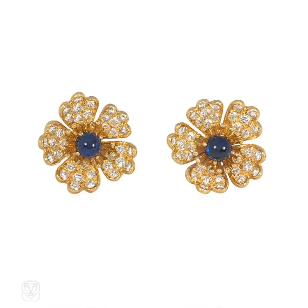 Boucheron day-to-night sapphire and diamond earrings