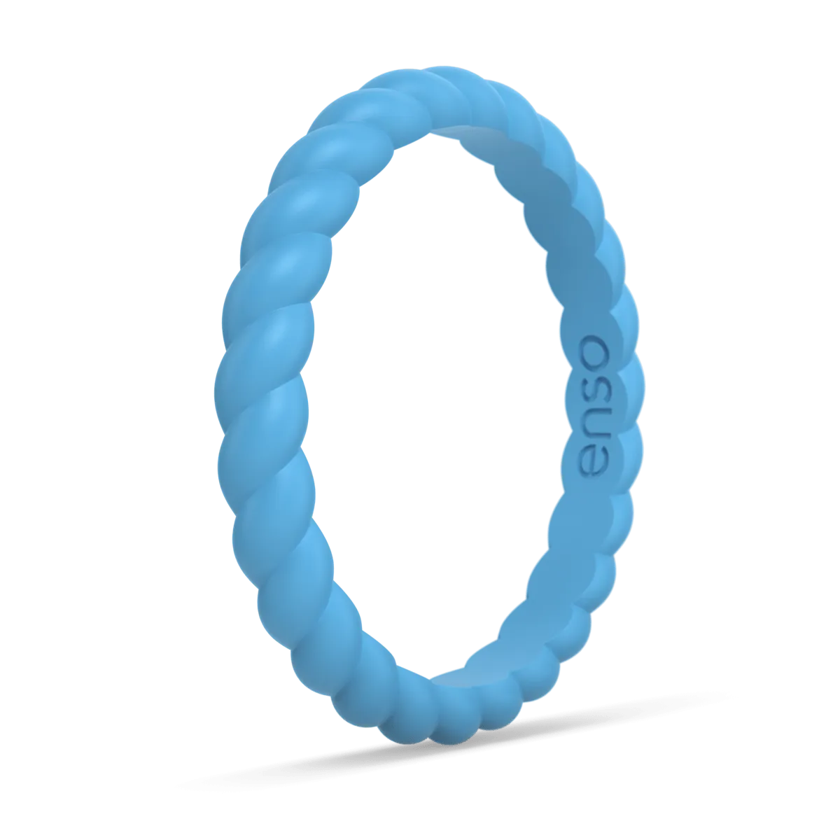 Braided Stackable Silicone Ring - Vibrant Blue