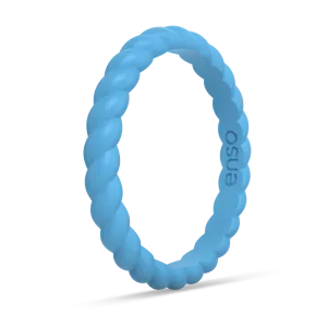 Braided Stackable Silicone Ring - Vibrant Blue