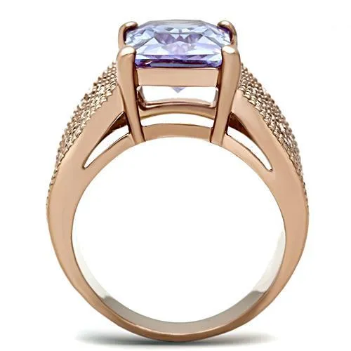 Brass Ring AAA GRD CZ Light Amethyst GL236 for Women Style Rose