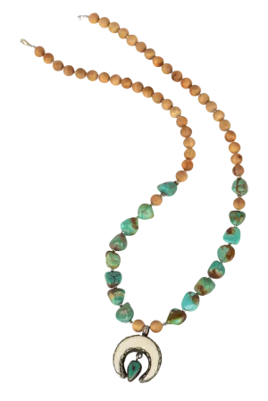 Breathe Deep Silver Naja Beaded Necklace