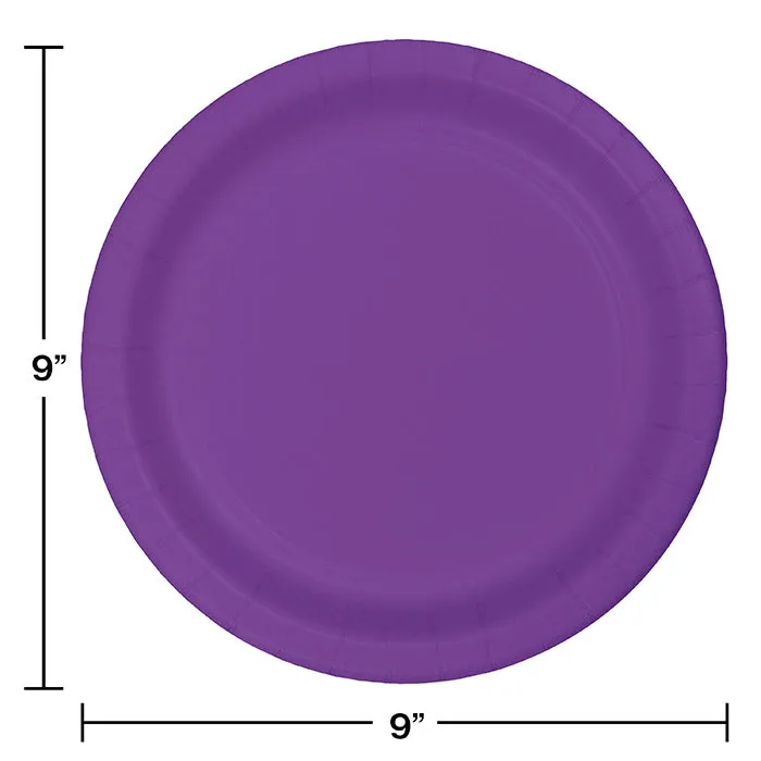 Bulk Amethyst Purple Sturdy Style 8.75 inch Paper Dinner Plates (240 per Case)