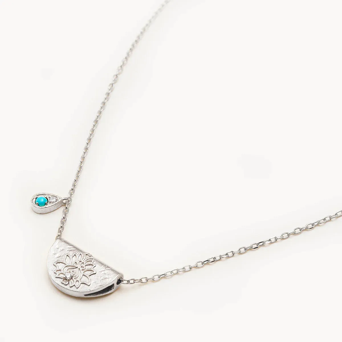 By Charlotte Lotus Birthstone Necklace December Turquoise