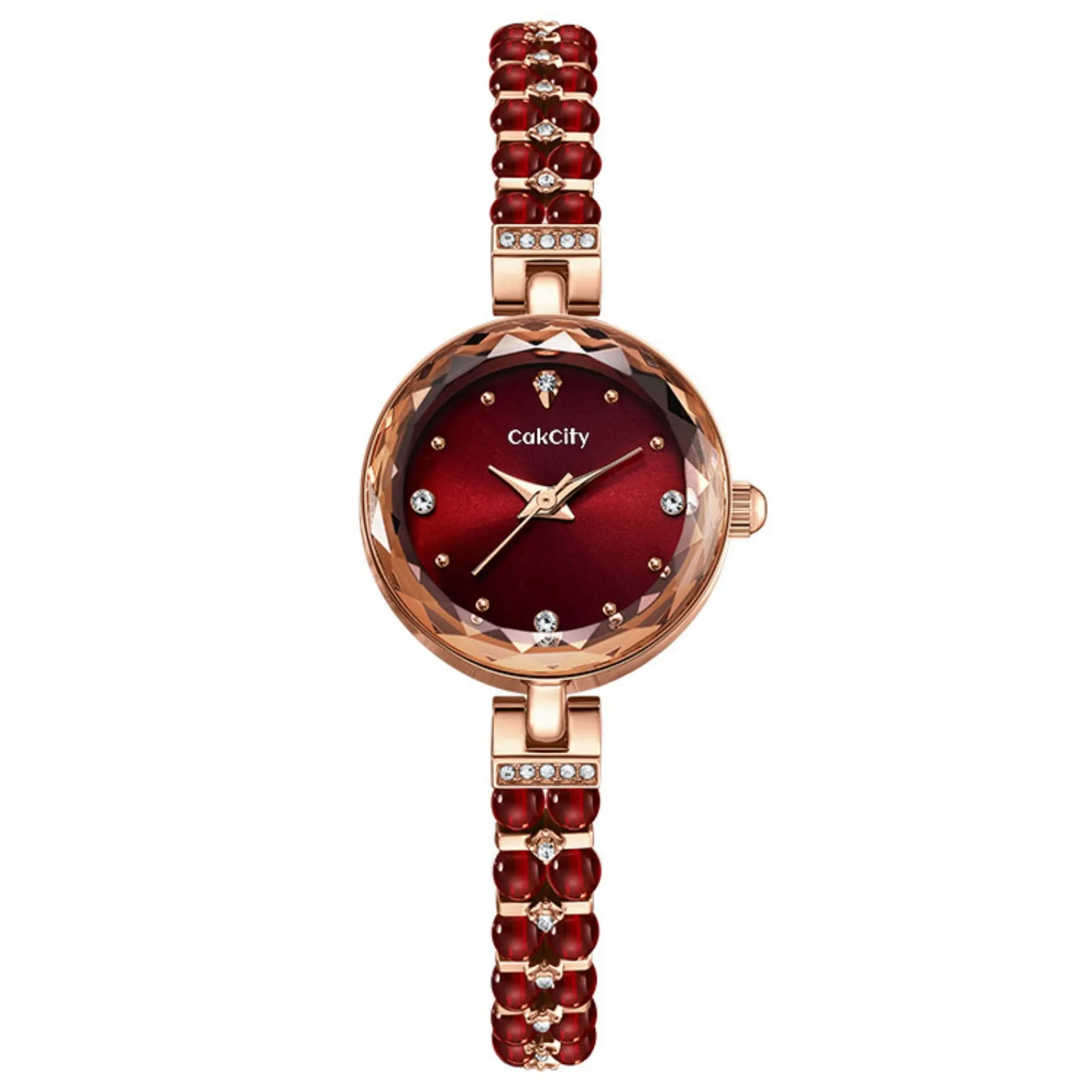 CakCity Ladies Watches for Women Watch Bracelet Ladies Wrist Watch Elegant Dress Quartz Wrist Watch Vintage Red Watch for Women Mini Small Face Watch with Gift Box,23mm