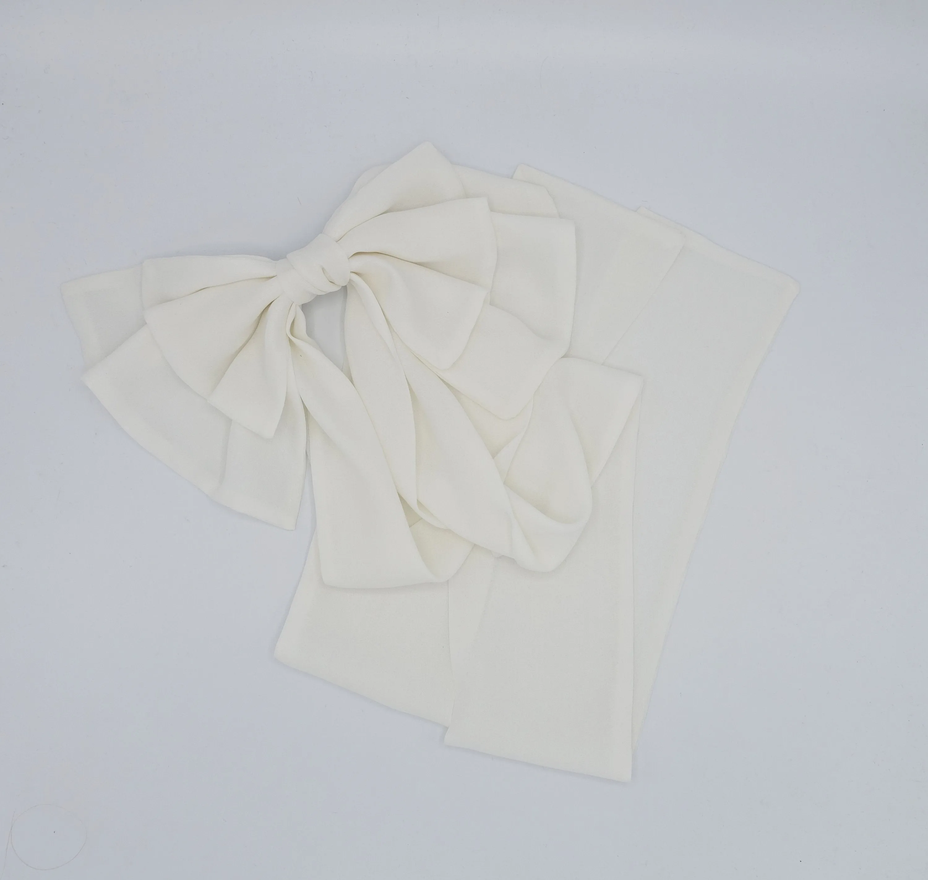 chiffon long hair bow, bridal hair bow, layered hair bow for women