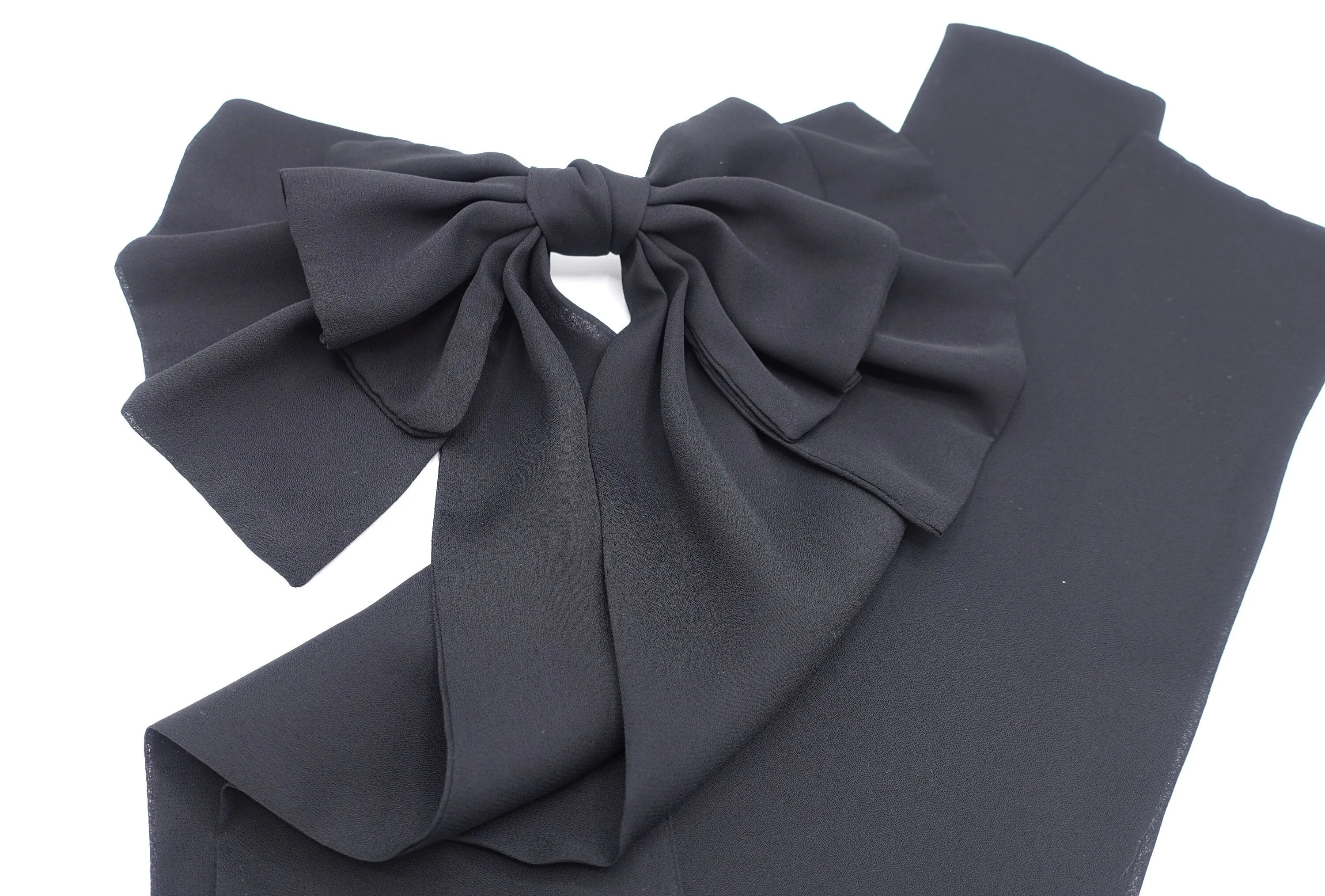 chiffon long hair bow, bridal hair bow, layered hair bow for women