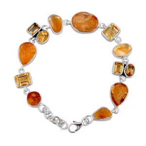 Citrine Bracelet 925 Solid Silver Bracelet