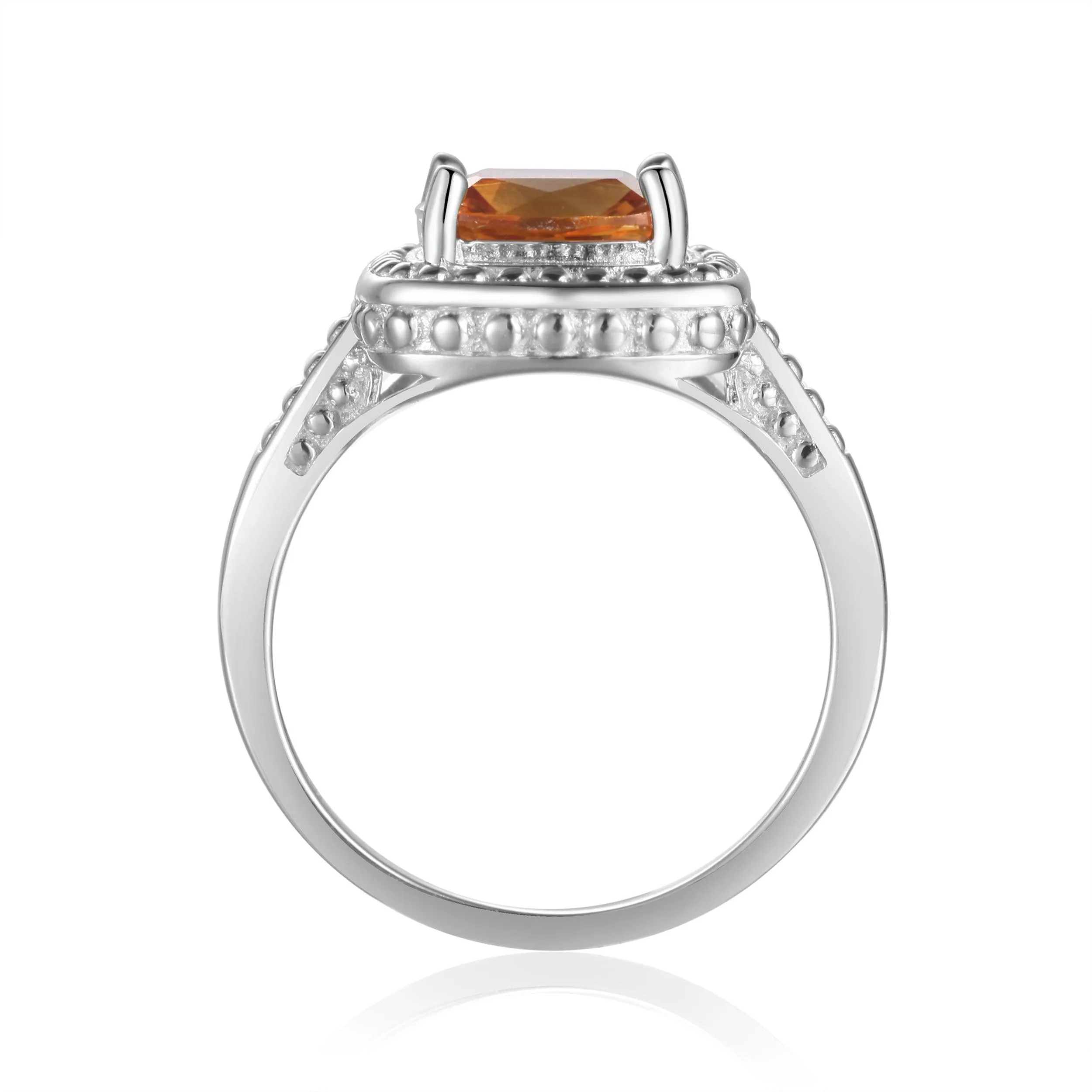 Citrine Cushion Statement Ring