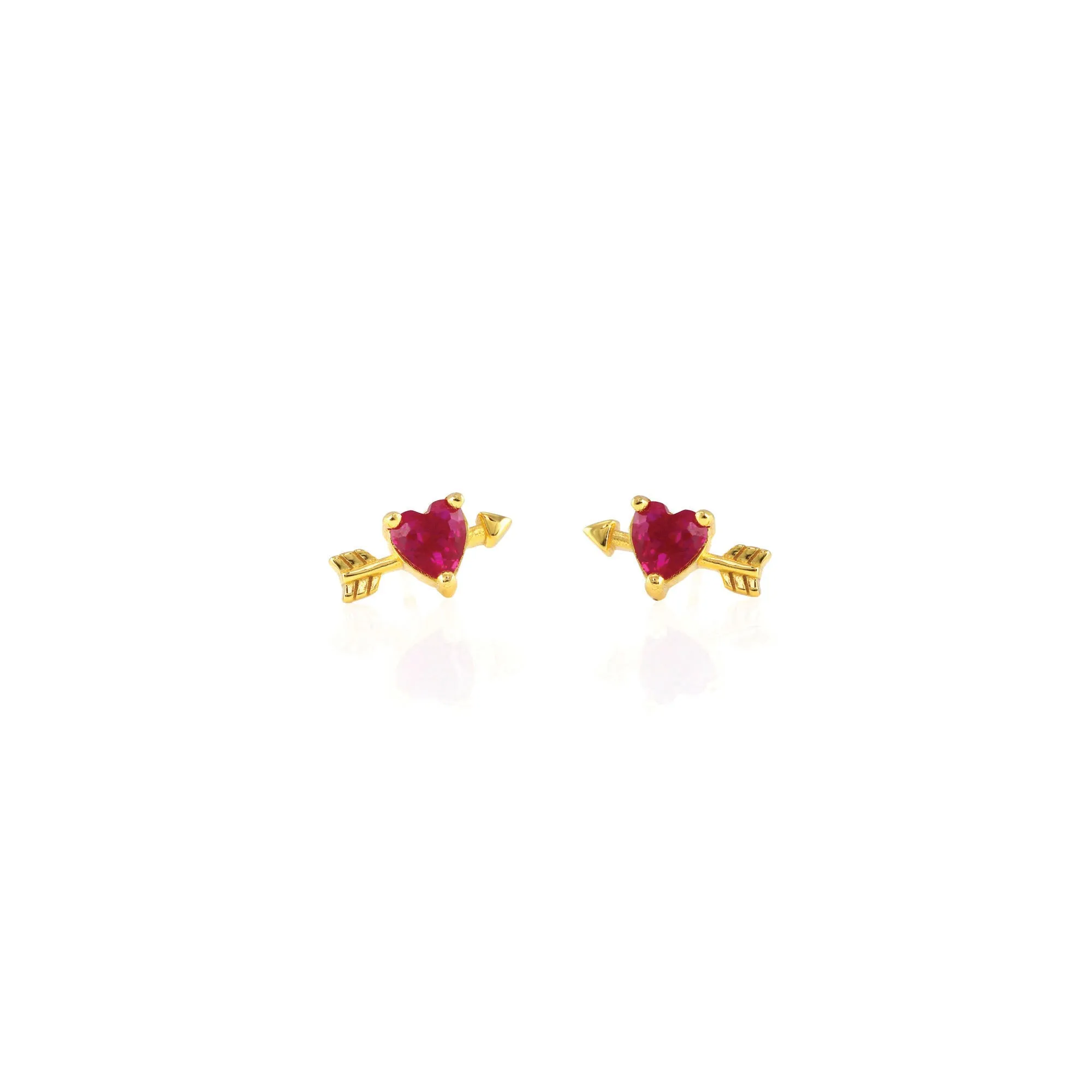 Cupid's Heart Stud Earrings