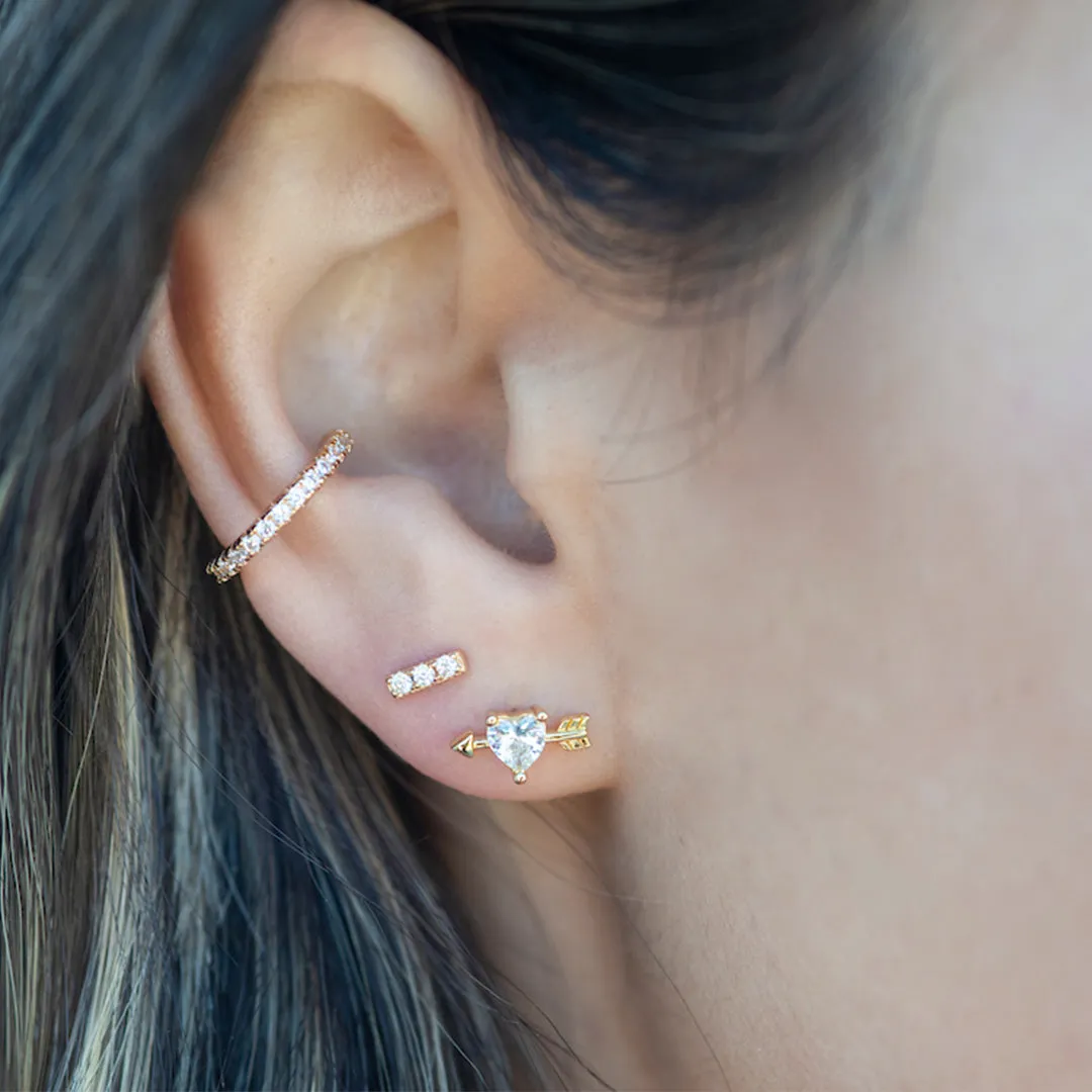 Cupid's Heart Stud Earrings