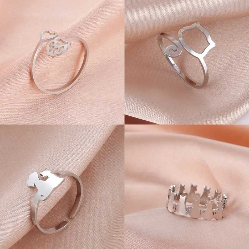 Cute and Charming Stackable Minimalist Stainless Steel Rings