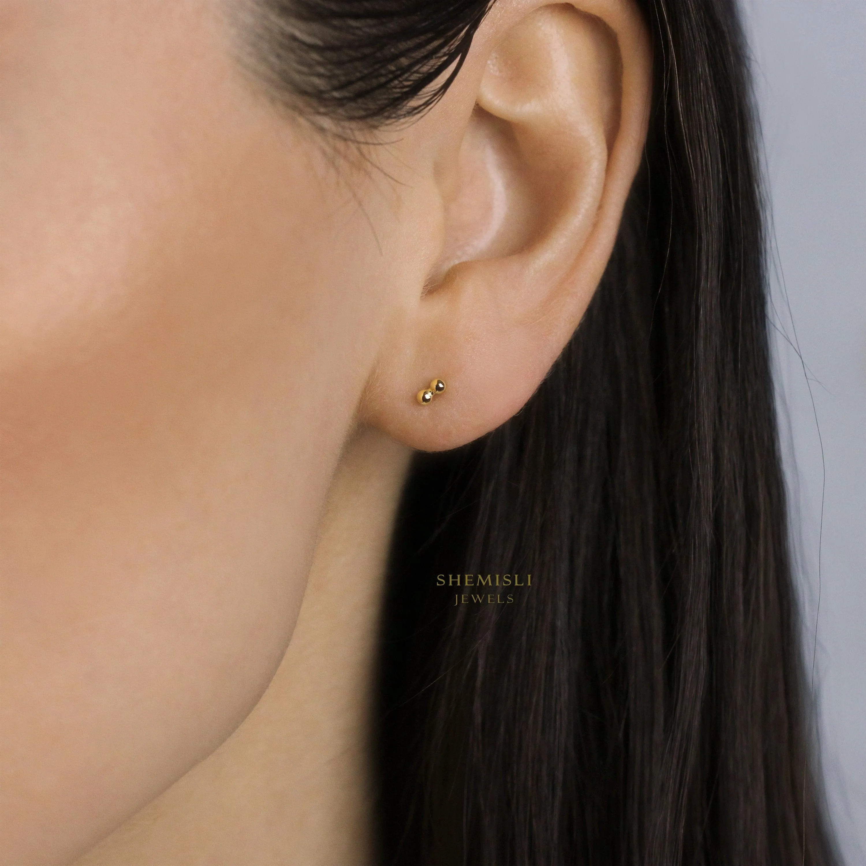 Cute Beads Studs Earrings, Unisex, Gold, Silver SHEMISLI - SS201, SS234, SS235