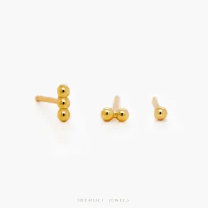 Cute Beads Studs Earrings, Unisex, Gold, Silver SHEMISLI - SS201, SS234, SS235