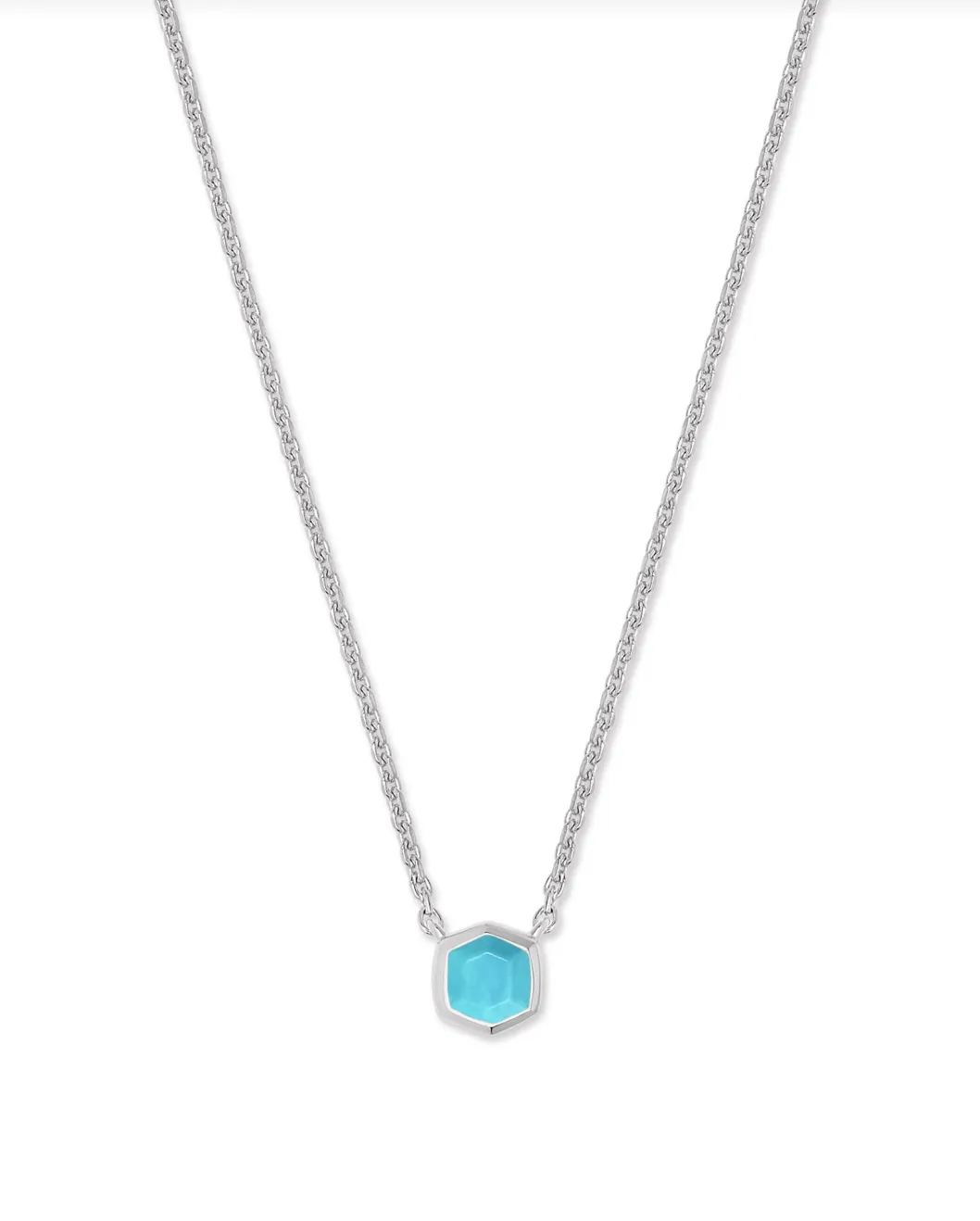 Davie Necklace in Sterling Silver Necklace in Turquoise | December