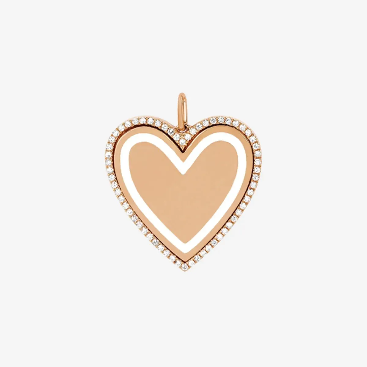 Diamond & Enamel Heart Charm