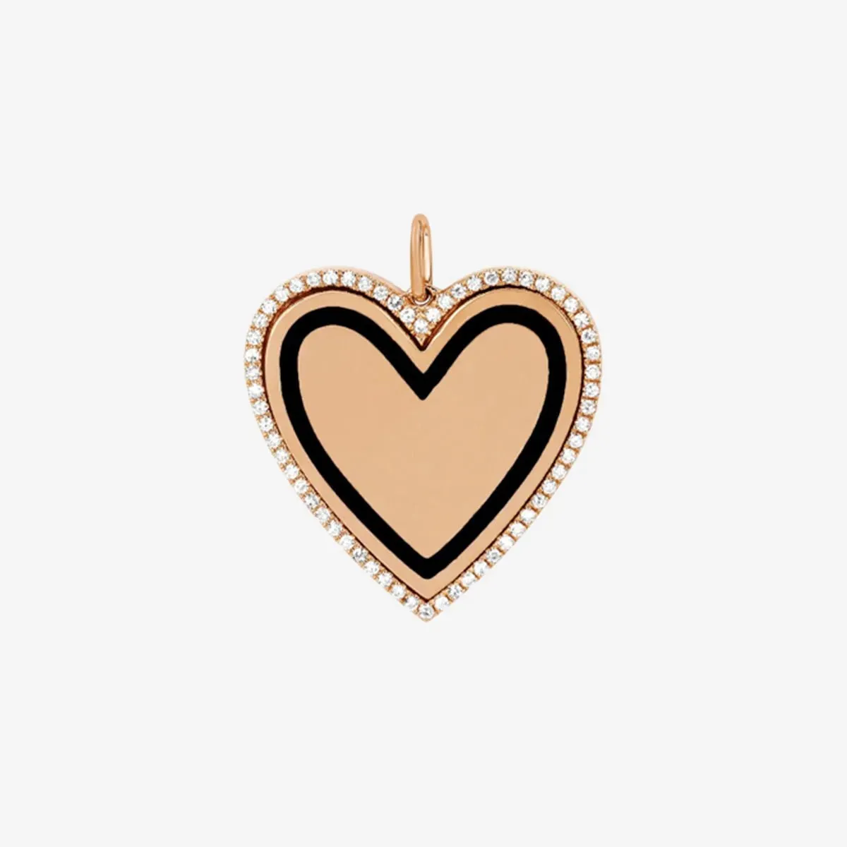 Diamond & Enamel Heart Charm