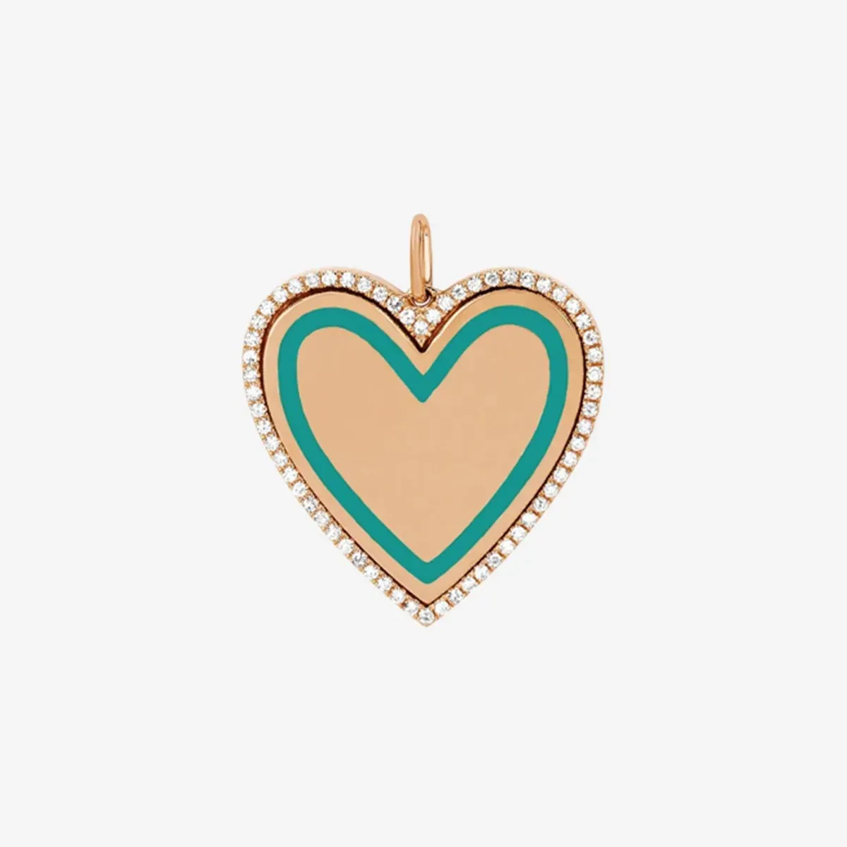 Diamond & Enamel Heart Charm