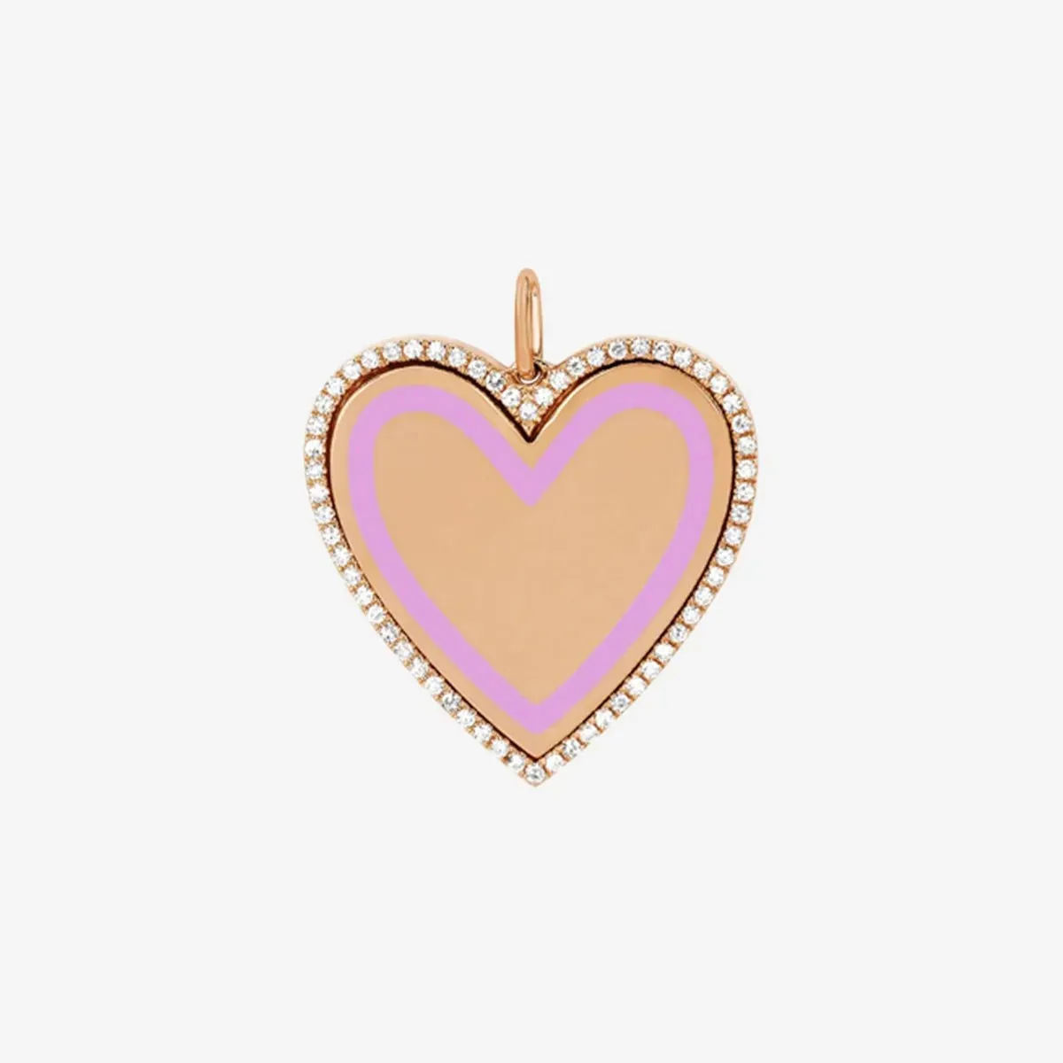 Diamond & Enamel Heart Charm