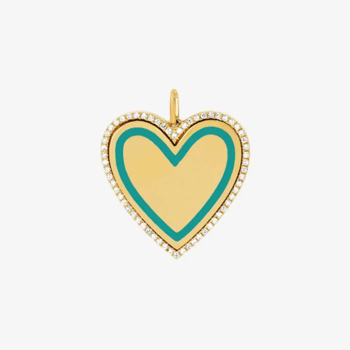 Diamond & Enamel Heart Charm