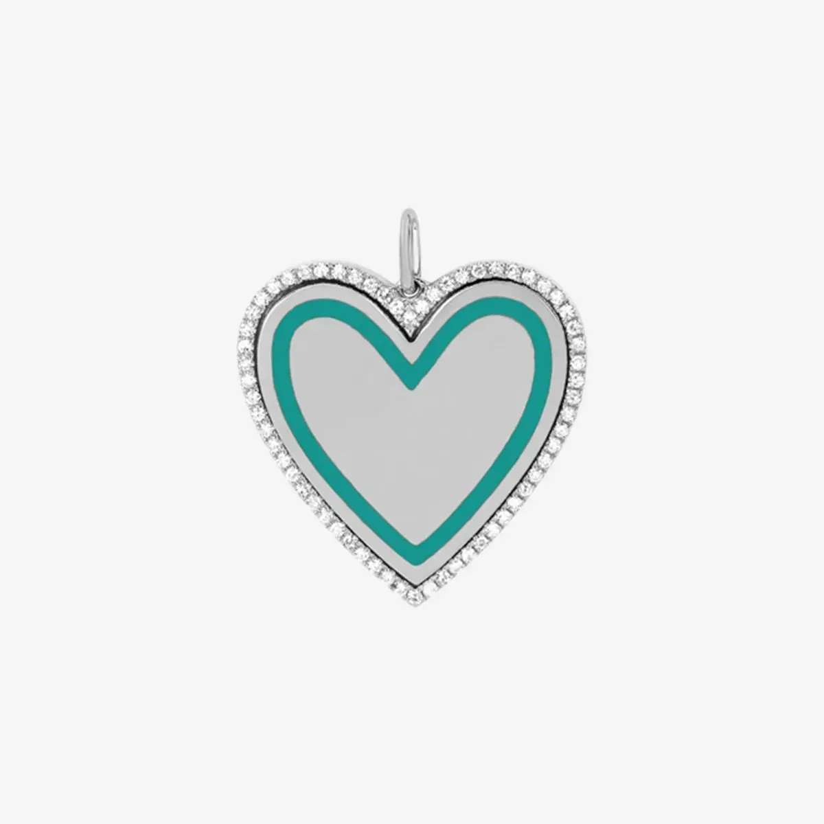 Diamond & Enamel Heart Charm