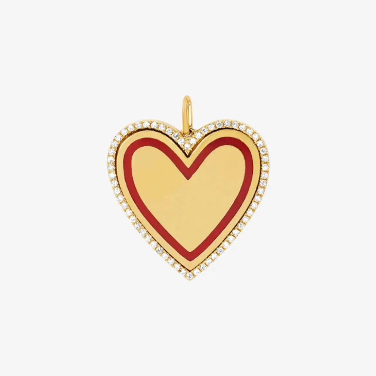 Diamond & Enamel Heart Charm