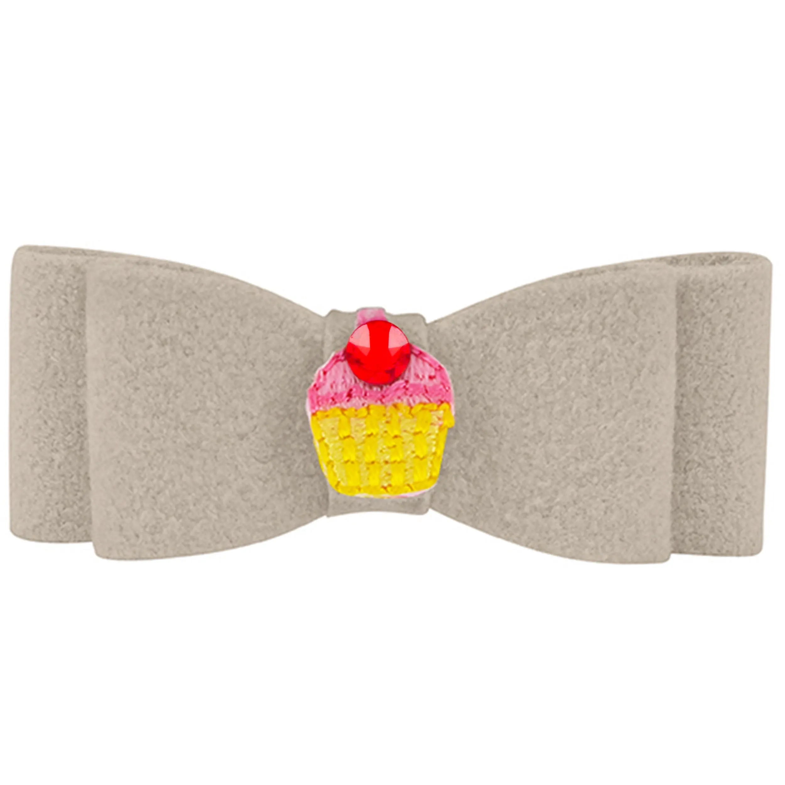 Embroidered Cupcake Hair Bow