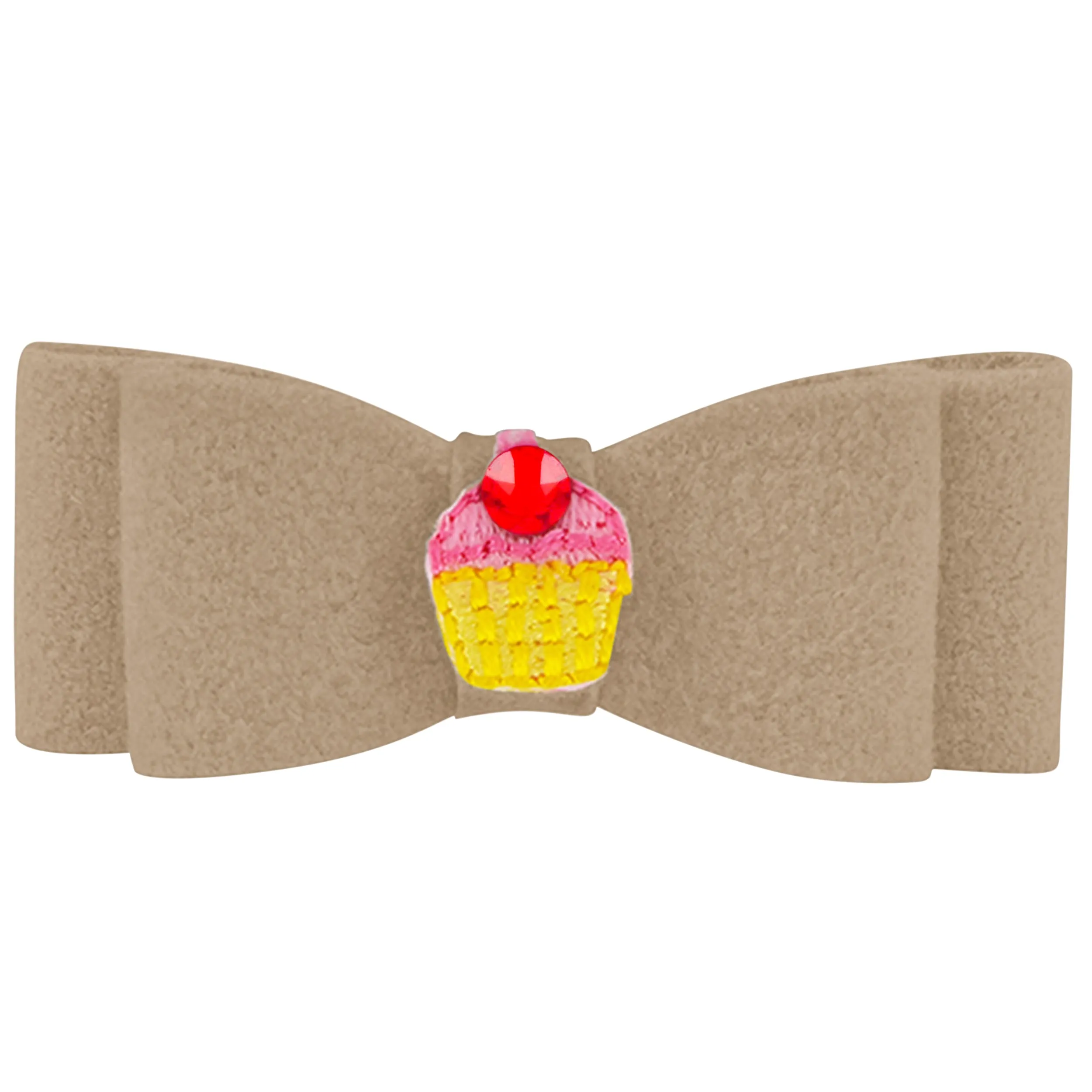 Embroidered Cupcake Hair Bow