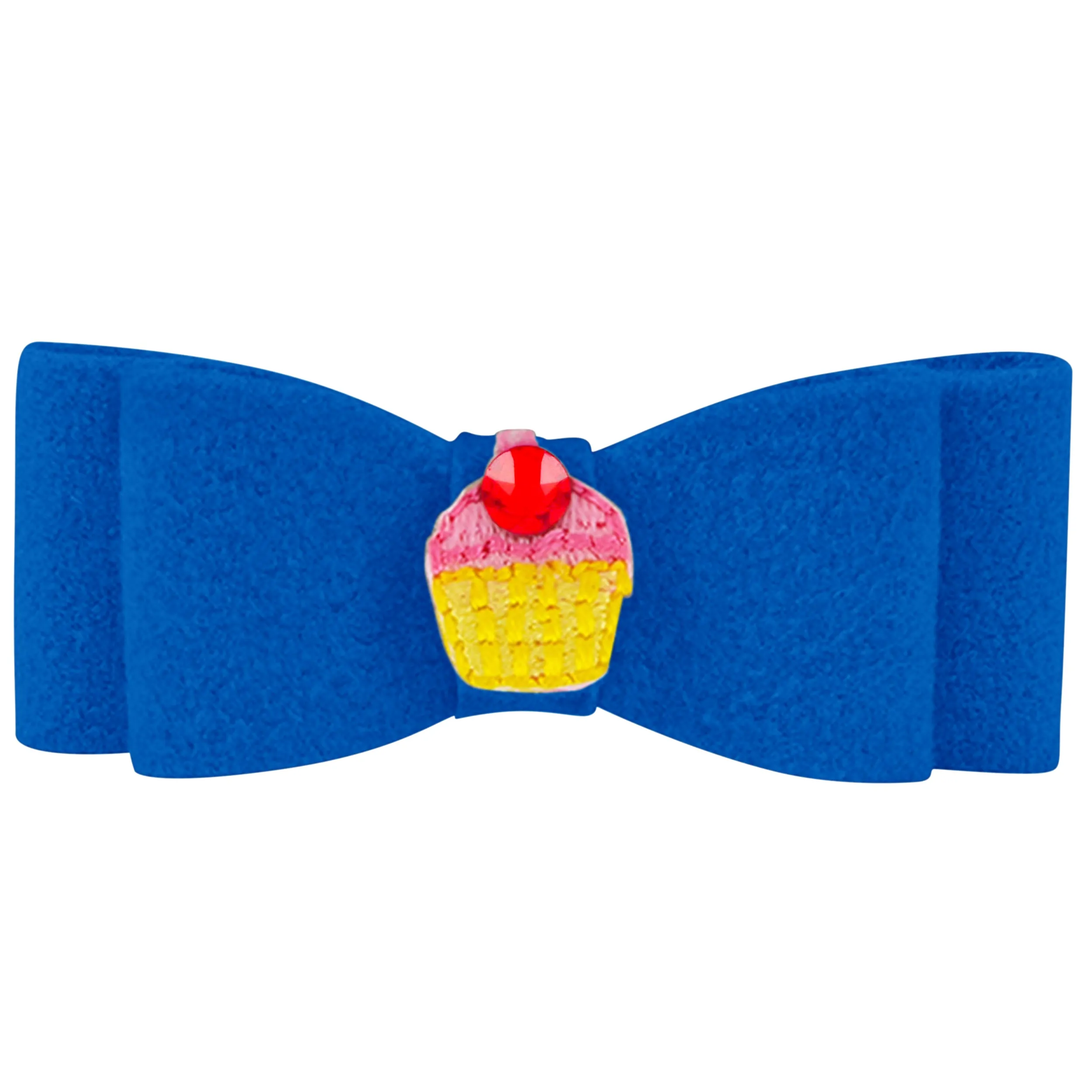 Embroidered Cupcake Hair Bow