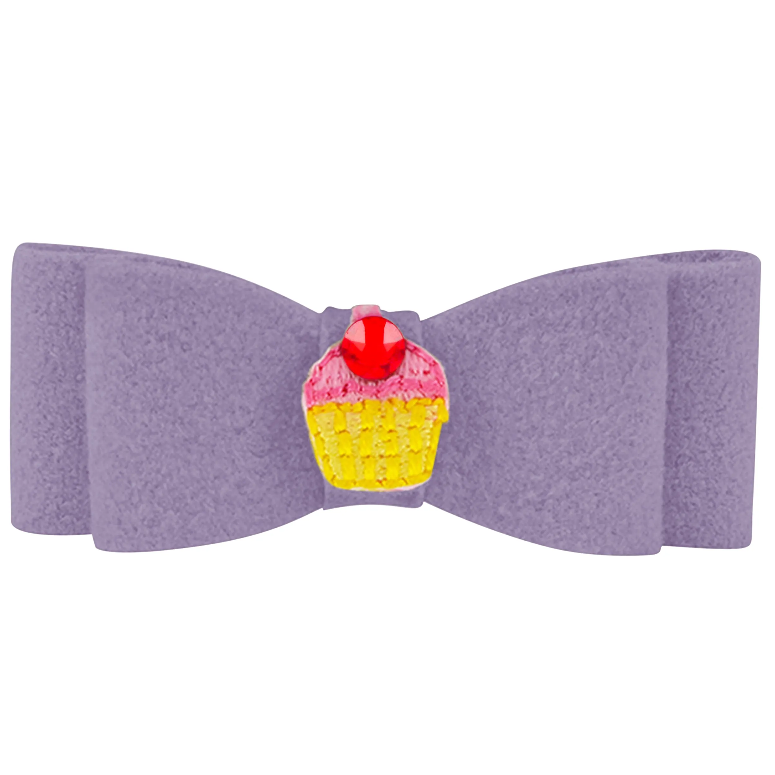 Embroidered Cupcake Hair Bow